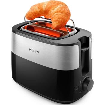 Philips Tosteris HD2516/90, 830 W, 2 atveres, plastmasas korpuss, melns (HD2516/90)