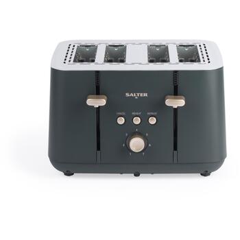 Salter Tosteris EK5565BGRYFVDE, 1850W, 4 maizītes, melns, atkausēšana, izņemama drupaču paplāte, uzkaršanas indikators (EK5565BGRYFVDE)