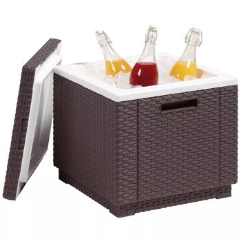 Keter Ice Cube садовый столик/ящик для хранения 29194600599, 42x42x41см, 3,5кг, коричневый (29194600599)