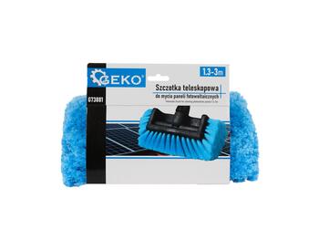 Teleskopiskā birste saules paneļu tīrīšanai, 1.3-3m, mīksti sari, ūdens padeves slēdzis, G73881, GEKO (G73881)