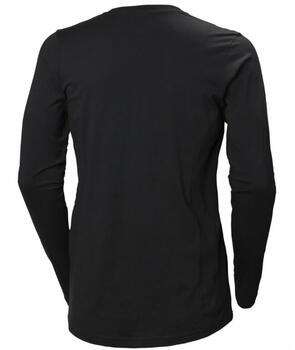 Helly Hansen женская рубашка Manchester 79159_990-XL, XL, черный, 100% хлопок, 150 г, длинные рукава, воротник в рубчик (79159_990-XL)
