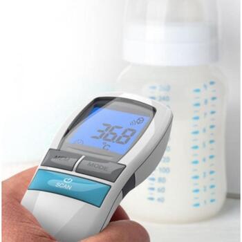 Homedics TE-200-EEU bezkontakta infrasarkanais termometrs, 0.5-3cm, 22-40°C, 0-100°C, 30 atmiņas, nakts režīms, LCD displejs (TE-200-EEU)