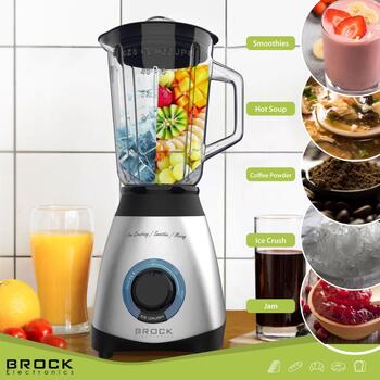 Brock BL 1502 SS ручной миксер, 500 Вт, 1,5 л, 2 скорости, PULSE, измельчение льда, нержавеющая сталь, белый (BL 1502 SS)