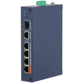 Dahua CHS4106-4ET-60 управляемый коммутатор, 6 портов, 4 PoE, 4.8 Гбит/с, 60 Вт, 250 м, 32 VLAN, IP30, металлический корпус (CHS4106-4ET-60)