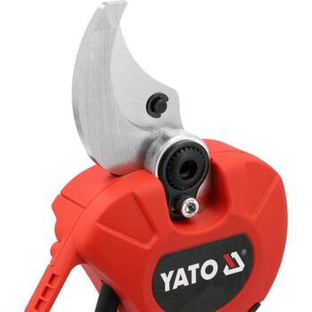 Yato Аккумуляторный садовый секатор YT-828382, 18V, 40мм, 2000mAh, Li-Ion, 36Wh, 1ч, 5.5мм, SK5, 1.01м/с², 73дБ, 62дБ, бесщеточный (YT-828382)