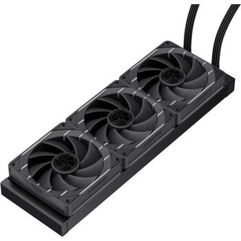 Gamemax procesora šķidruma dzesētājs HAILSTORM 360 LCD BK, 66.89 cfm, TDP līdz 330W, ARGB ventilators, 800-2000 rpm (HAILSTORM 360 LCD BK)