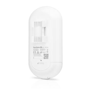 Wi-Fi 5 āra CPE 5 GHz līdz 450+ Mbps 10+ km PoE NanoStation Balts LOCO5AC Ubiquiti (LOCO5AC)