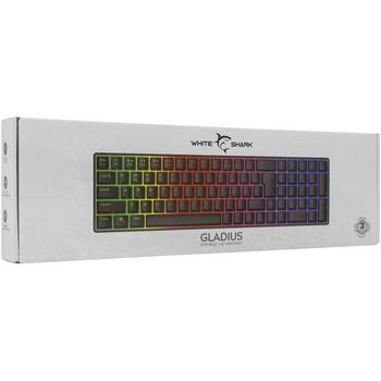 White Shark Клавиатура GLADIUS-US, 85/86 клавиш, USB 2.0, 1,5м, черный, мембрана, подсветка, 19 клавиш анти-голосование (GLADIUS-US)