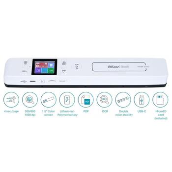IRIS IRIScan Book 7 464669, dokumentu skeneris, 600 dpi, A4, USB-C, akumulators (464669)