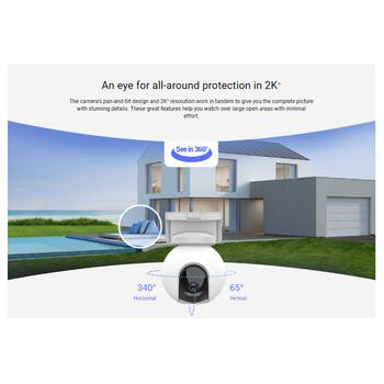 EZVIZ CS-HB8 наружная PTZ камера видеонаблюдения 4MP 2K+ Pan Tilt WiFi ночное видение 15m Белая (CS-HB8)