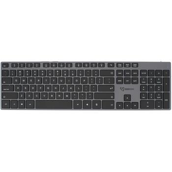 Sbox WK-131/US беспроводная клавиатура, мембранная, 2.4GHz, USB A приемник, 106/107 клавиш, US раскладка, алюминий, 1м кабель (WK-131/US)