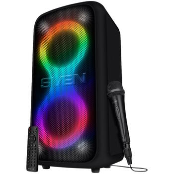 Супер праздничная Party Box с караоке для мероприятий 1000W TWS Bluetooth FM USB LED дисплей питание от сети чёрная SV-022686 Sven (SV-022686)