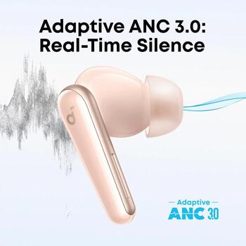 Anker Soundcore Liberty 5 A3957G51, TWS-наушники, 17 Ом, 20-40кГц, Bluetooth 5.4, 10м, 12ч, ANC, 6 микрофонов, розовый (A3957G51)