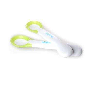 Kidsme термоложка 9857LI, 2 шт., полипропилен, от 6 мес., лаймовый цвет, индикатор температуры (9857LI)