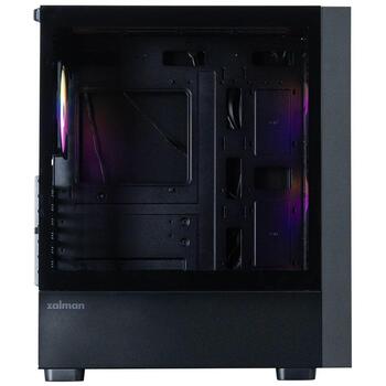 Zalman S6 BLACK, ATX Midi Tower datora korpuss, 3x140mm FRGB priekšā, 1x120mm FRGB aizmugurē, melns (S6 BLACK)