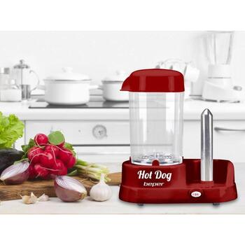 Beper Приготовитель хот-догов P101CUD501, 350 Вт, красный цвет, ABS/сталь/алюминий, нескользящие ножки (P101CUD501)