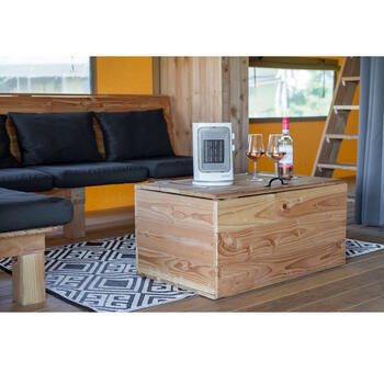 Keramikas ventilatora tipa sildītājs telpai un kempingam ar termostatu un aizsardzību 1500W līdz 60m³ grīdas Safe Camp 1500 Eurom (342109)