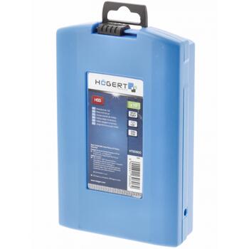Hogert HT6D900 Metāla urbju komplekts, 19 gab., 1-10mm, HSS, DIN 338, 135°, cilindrisks kāts (HT6D900)