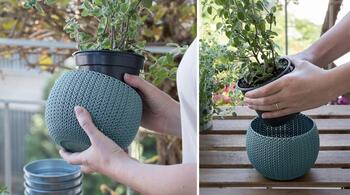 Puķu podu komplekts Cozies Trio D15.1xH10.7cm, 3 gab., violets/bēšs/gaiši zils, 29202587610, KETER (29202587610)