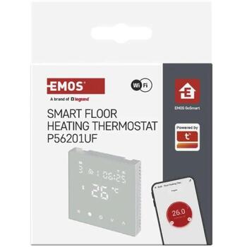 Emos Программируемый напольный термостат P56201UF, 230V AC, Wi-Fi, 6x в день, NTC 10kΩ датчик, голосовое управление, LED дисплей (P56201UF)