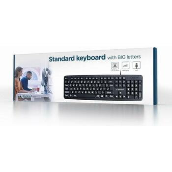 Gembird клавиатура KB-US-103, 104 клавиши, USB, проводная, QWERTY, 1.5 м кабель, черная, USB хаб (KB-US-103)