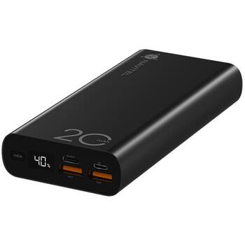 Navitel Lādētājs-akumulators PWR20 AL Black, 20000mAh, 3.7V 74Wh, 22,5W, USB-C 5V 2,6A, 9V 2A, 12V 1,5A, Mikro USB 5V 2A, 9V 2A (PWR20 AL Black)