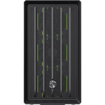 Gamemax Korpuss CLAW 360 BK, M-ATX, 4, 1 x USB 3.0, 1 x USB-C, 1 x austiņas, atbalsta 120 mm radiatoru aizmugurē (CLAW 360 BK)