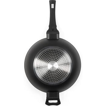 Russell Hobbs Crystaltech augstā vokpanna RH01860EU7, 28cm, melna, alumīnijs, 8cm, ar vāku (RH01860EU7)