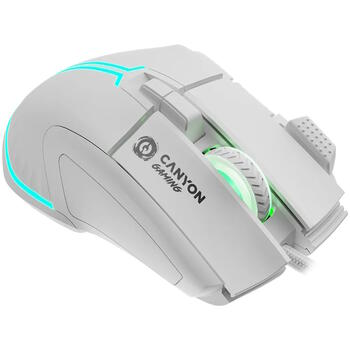 Vadu spēļu pele ar RGB apgaismojumu 20000 DPI 9 programmējamas pogas USB Fortnax GM-636 Balta CND-SGM636W CANYON (CND-SGM636W)
