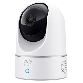 Умная внутренняя камера безопасности Cam 2K Pan & Tilt с поворотом и наклоном настольная или потолочная установка H.265 H.264 microSD до 128 ГБ T8410322 Eufy (T8410322)