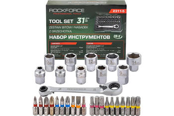 Rockforce RF-2311-5 набор инструментов, 31 предмет, 1/4