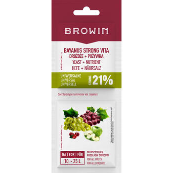 Browin винные дрожжи + питательные вещества, 400537, 17 г, 25 Л, для белого, красного, розового вина (400537)