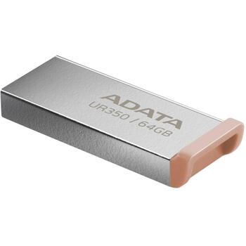 Adata USB флеш-накопитель UR350-64G-RSR/BG, 64 ГБ, USB 3.2 Gen 1, Скорость чтения 100 МБ/с, Водонепроницаемый, Пылезащищенный (UR350-64G-RSR/BG)