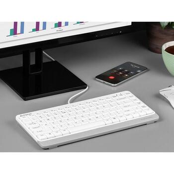 A4Tech Клавиатура FStyler FK11 A4TKLA47119, 1.5m, USB, мембранная, белая, 12 мультимедийных клавиш (A4TKLA47119)