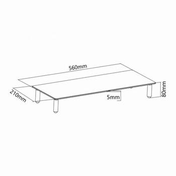 Sbox Подставка для стола DS-610, 560x210mm, 20kg, стекло, алюминий, сталь, пластик, белый (DS-610)