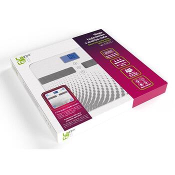 Lafe Elektroniskais ķermeņa svars MODELIS LAFWAG46347, 150kg, 100g, stikla platforma, LCD displejs, 10 lietotāji (LAFWAG46347)