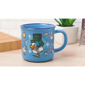 Paladone Minecraft Chicken Jockey термокружка PP16272MCF, 0.35 л, керамика, синяя, меняет рисунок от тепла (PP16272MCF)