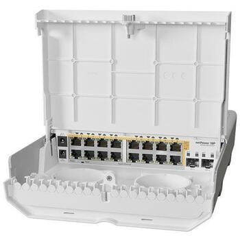 Mikrotik CRS318-16P-2S+OUT коммутатор 16 Gigabit Ethernet портов, 2 SFP+ порта, 72 Gbps, 53.6 Mpps, 18-57 V (CRS318-16P-2S+OUT)
