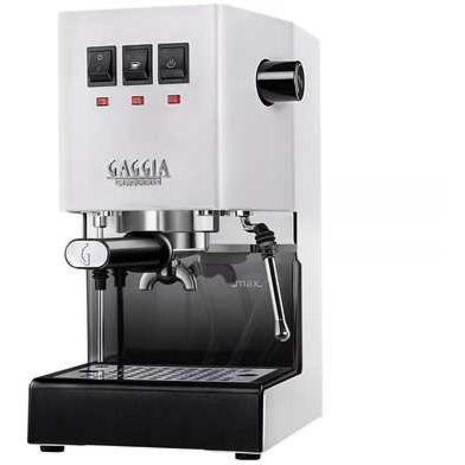 Gaggia Кофемашина RI9481/13 Classic E24, 15 бар, 2.1 л, полуавтоматическая, встроенный капучинатор, polar white (RI9481/13)