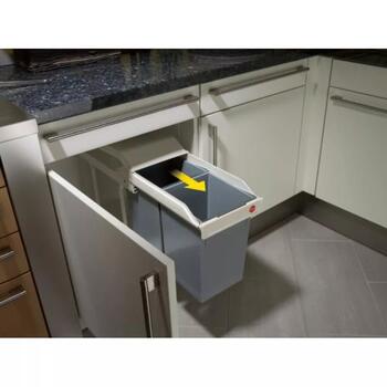 Hailo Multi-Box duo L 033659001, 2x14L, 50,5-90x44,8x26,2см, встраиваемый, выдвижной, белый (033659001)