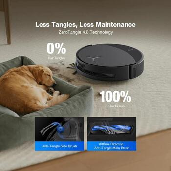 Ecovacs DEEBOT T90 OMNI робот-пылесос, 30000Па, 60дБ, 350мин, 6400мАч, 95мм, ZeroTangle 4.0, AIVI 3D 4.0, самоочистка (DEEBOT T90 OMNI)