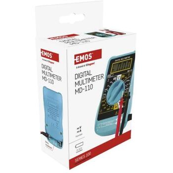 Emos Мультиметр MD-110 M0320N, 2000 µA – 200 mA, 200 mV – 300 V, 200 – 300 V, 200 Ohm – 2 MOhm, 3,5 цифровой дисплей, тест диодов (M0320N)