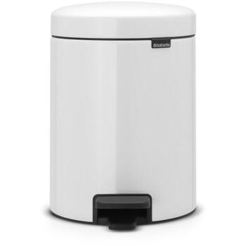 Brabantia NewIcon 112065 atkritumu tvertne ar pedāli, 5 l, nerūsējošais tērauds, balta, smakas necaurlaidīga (112065)