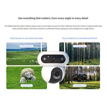 EZVIZ HB90/SP наружная поворотная камера 4MP+4MP PTZ WiFi солнечная панель Белая (CS-HB90x/SP)