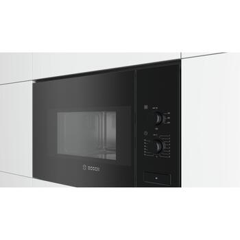 Bosch СВЧ-печь BFL520MB0, 20 л, 800 Вт, черный, 5 уровней мощности, нержавеющая сталь внутри (BFL520MB0)