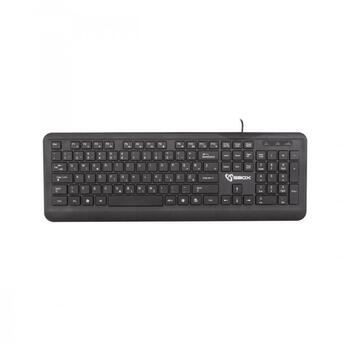 Sbox Клавиатура K-19, 1.4m, 105 Клавиш, Мембранная, Проводная, USB/PS/2, Английская раскладка, Мультимедийные клавиши (K-19)