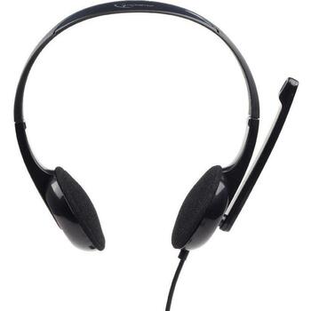 Gembird наушники MHS-002 20-20000 Гц, 32 Ω, 105 дБ, 3.5 мм, складной микрофон, закрытая акустика, черный/красный (MHS-002)
