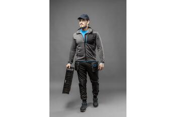 Hogert NISTER техническая толстовка HT5K900-XL, серый меланж/синий, XL, 100% полиэстер, 200 г/м², карманы на молнии (HT5K900-XL)