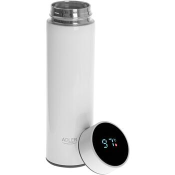 Adler Термос AD 4506w, 473 мл, 304 нержавеющая сталь, LED дисплей, аккумулятор, можно мыть в посудомоечной машине (AD 4506w)