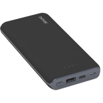 Denver Power Bank PBQ-10001 117140000300, 10000mAh, 5V 2A, 2 x 5V 2.4A, USB-C, MicroUSB, LED индикатор (117140000300)